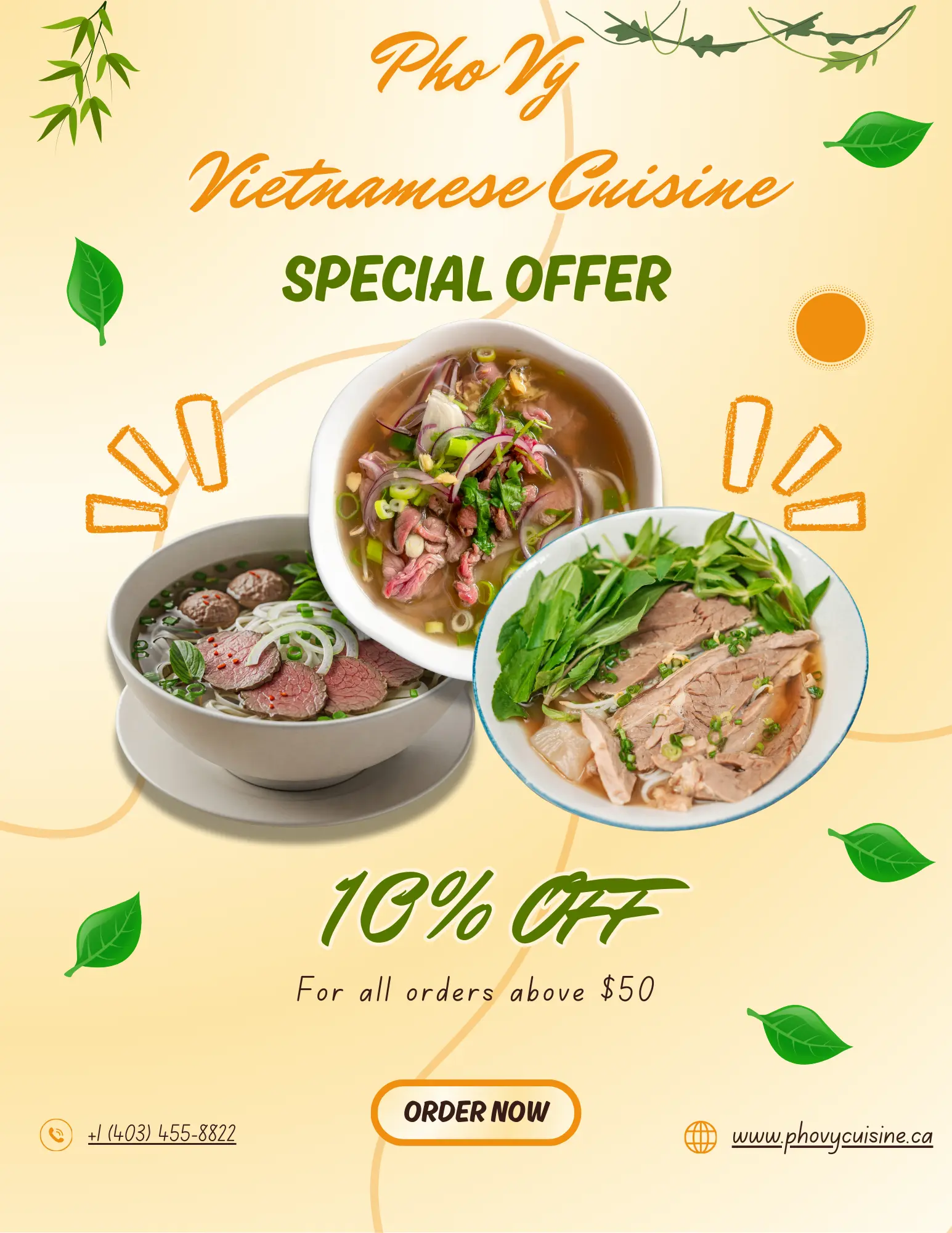 Pho Vy Special Offer - Vietnamese Restaurant Calgary