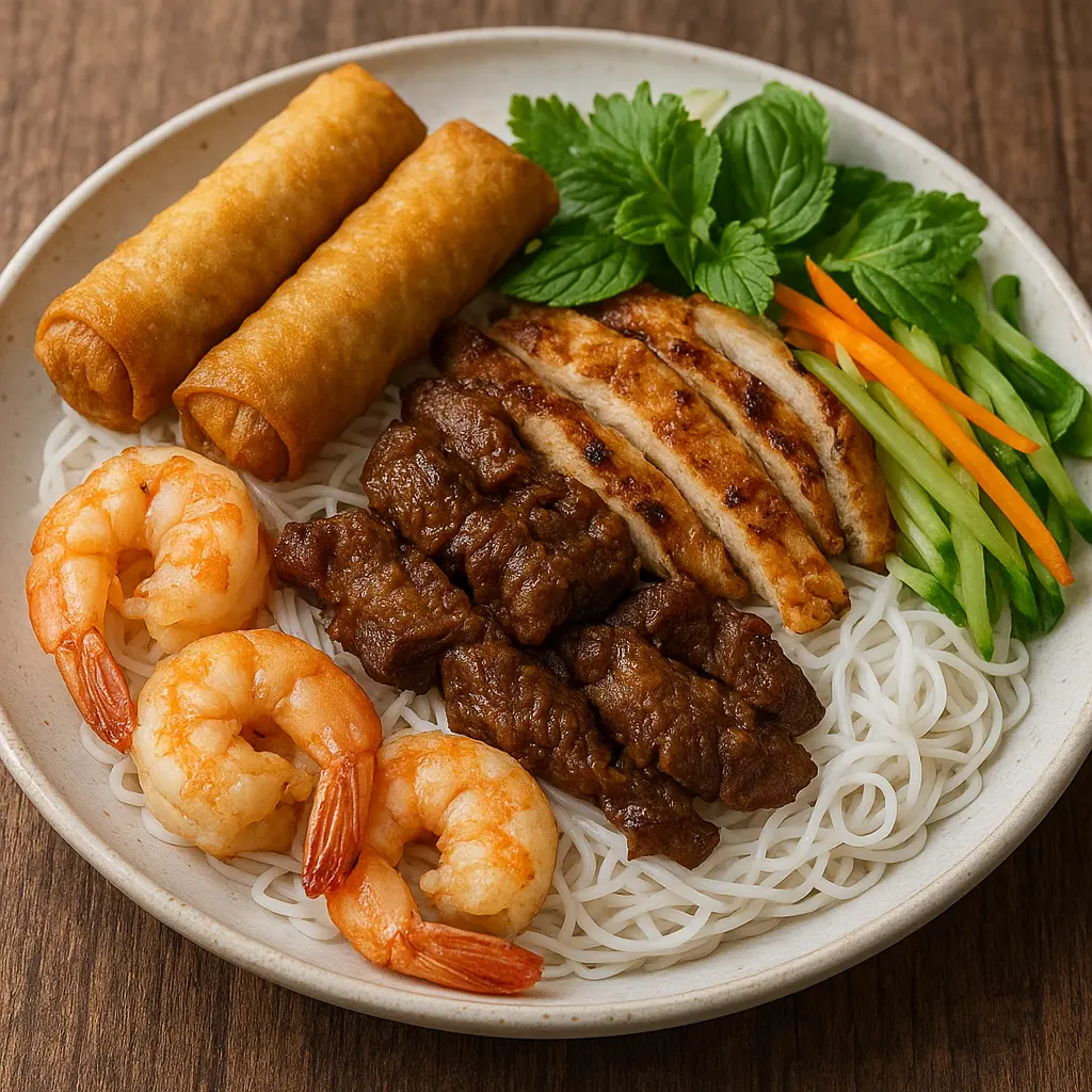 Best Vermicelli Shrimp, Satay Beef with Chicken & Spring Rolls in Calgary, AB